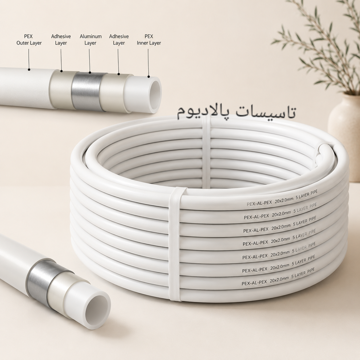 لوله ۱۶ پنج لایه pex all pex درجه یک و استاندارد